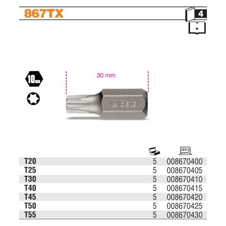 BETA KOŃCÓWKA WKRĘTAKOWA PROFIL TORX T50x30mm 10mm-445264