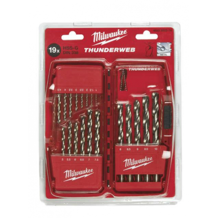 MILWAUKEE WIERTŁA DO METALU HSS-G THUNDERWEB KOMPLET 19 sztuk 1-10mm-450870