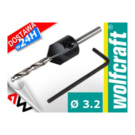 WOLFCRAFT NAWIERTAK 3,2mm Z FAZOWNIKIEM 12mm-454770