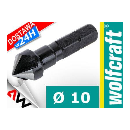 WOLFCRAFT FAZOWNIK/POGŁĘBIACZ STOŻKOWY 10mm HSS UCHWYT 6-KĄTNY-461993