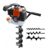 Świder / wiertnica spalinowa 2,95 kM, 3 wiertła (100,150,200mm) GD520 AW-Tools