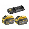 Zestaw FLEXVOLT 2 akumulatory 9.0Ah + ładowarka 2 stanowiskowa, DCB132X2-QW DeWalt