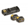 Zestaw XR FLEXVOLT- ładowarka z 2 portami i 2 akumulatory (DCB132+2xDCB546) DCB132T2-QW DeWalt