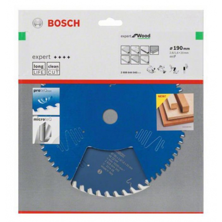 Piła tarczowa Expert Wood 190x20mm 48-zębów 2608644045 Bosch