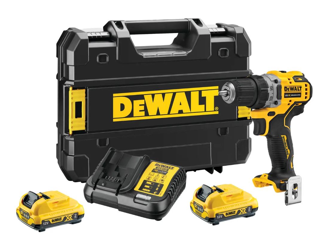 Wiertarko-wkrętarka akumulatorowa 12V 57/25Nm 2x2,0Ah, ładowarka DCD701D2-QW DeWalt
