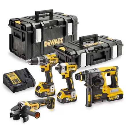 Zestaw elektronarzędzi 18V DCG405+DCH273+ DCD796+DCF887+3xDCB184+DCB115+DS150+DS300, DCK422P3-QW DeWalt