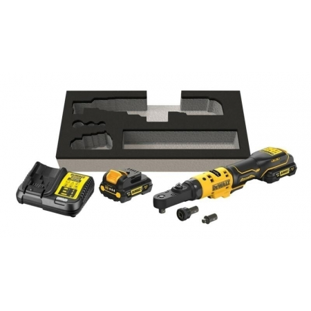 Grzechotka 12V z adapterami 1/4" 3/8" 1/2" HEX 1/4" 2x3,0Ah DCF500L2G-QW DeWalt