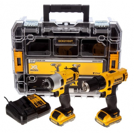 Zestaw elektronarzędzi 10,8V DCD710, DCF815 DCK211D2T-QW DeWalt