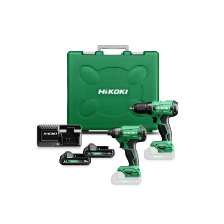 Zestaw elektronarzędzi 18V (wiertarko-wkrętarka DS18DA, zakrętarka WH18DA) 2x2,0Ah KC18DA WAZ Hikoki