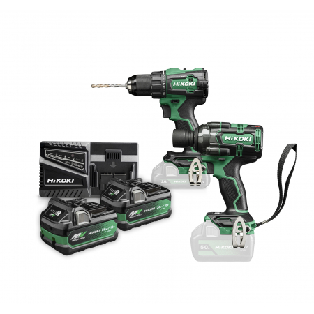 Zestaw elektronarzędzi 36/18V (wkrętarka DS18DE, klucz WR18DH) 2x5,0Ah KC18DE WJZ Hikoki