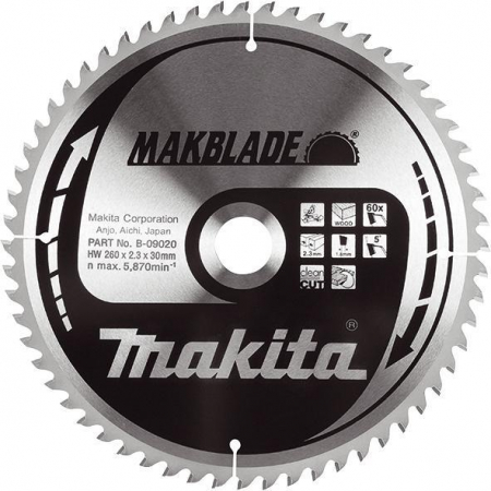 Piła tarczowa do drewna Makblade 260x30 mm 100 zębów B-09117 Makita