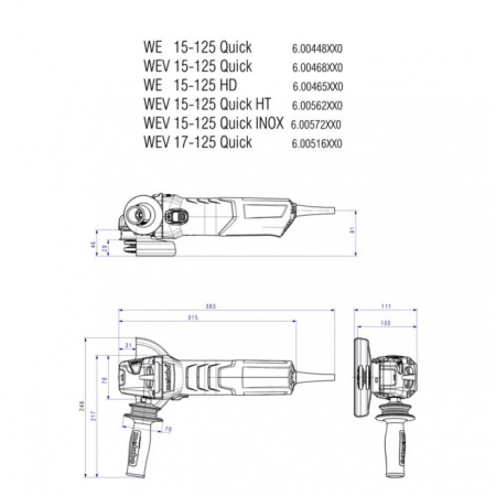 Szlifierka kątowa 125mm WE 15-125 Quick 600448000 Metabo